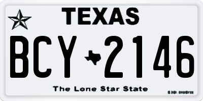 TX license plate BCY2146