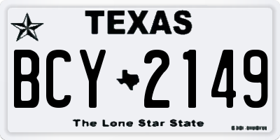 TX license plate BCY2149