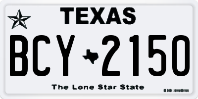 TX license plate BCY2150