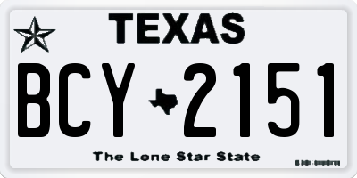 TX license plate BCY2151