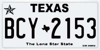 TX license plate BCY2153