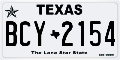 TX license plate BCY2154