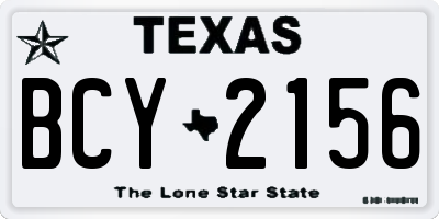 TX license plate BCY2156