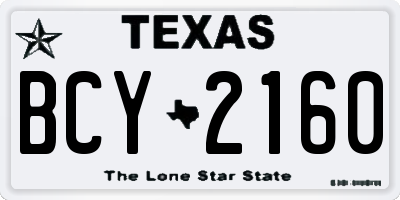 TX license plate BCY2160