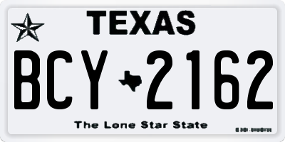 TX license plate BCY2162