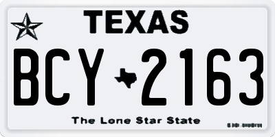 TX license plate BCY2163
