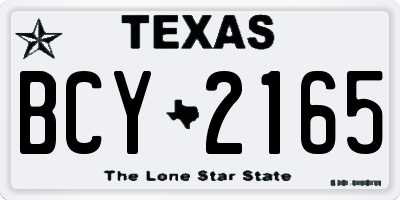 TX license plate BCY2165