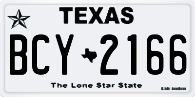 TX license plate BCY2166