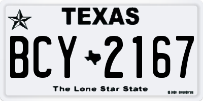 TX license plate BCY2167