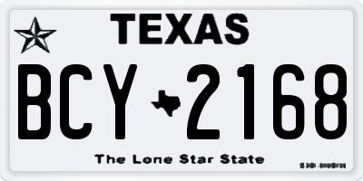TX license plate BCY2168