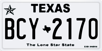 TX license plate BCY2170