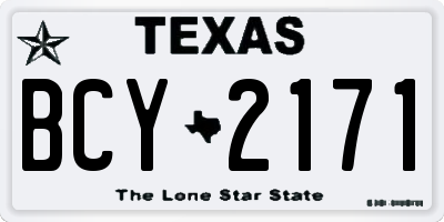 TX license plate BCY2171