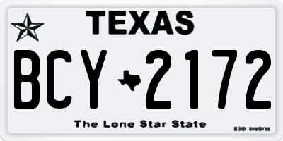 TX license plate BCY2172