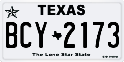 TX license plate BCY2173