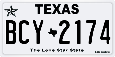 TX license plate BCY2174