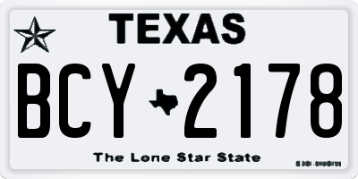 TX license plate BCY2178