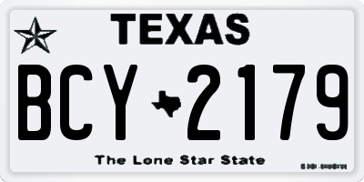 TX license plate BCY2179