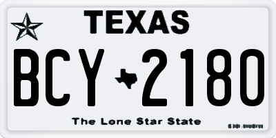 TX license plate BCY2180