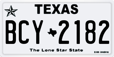 TX license plate BCY2182