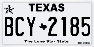 TX license plate BCY2185