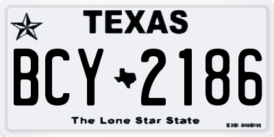 TX license plate BCY2186