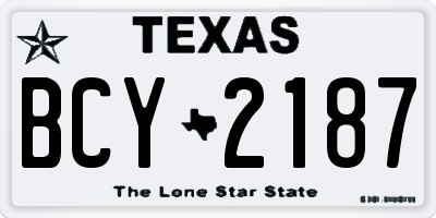TX license plate BCY2187