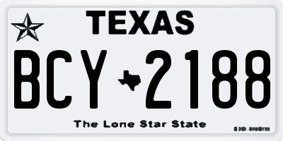 TX license plate BCY2188