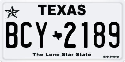 TX license plate BCY2189