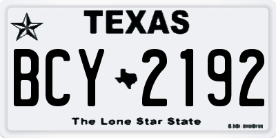 TX license plate BCY2192