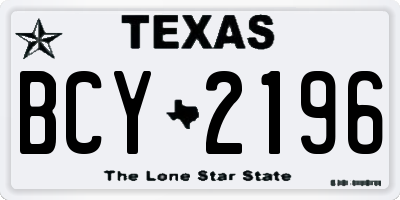 TX license plate BCY2196