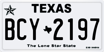 TX license plate BCY2197