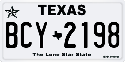 TX license plate BCY2198