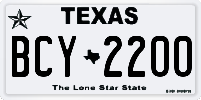 TX license plate BCY2200