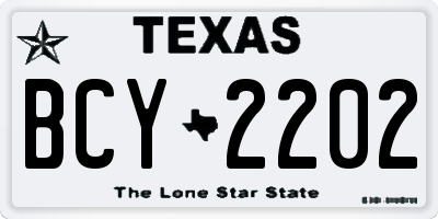 TX license plate BCY2202