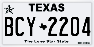 TX license plate BCY2204