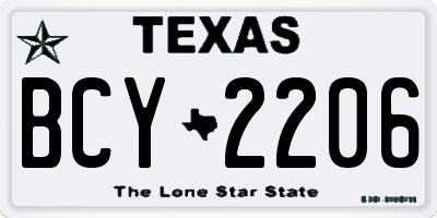 TX license plate BCY2206