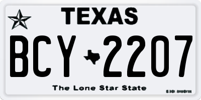 TX license plate BCY2207