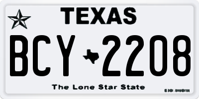 TX license plate BCY2208