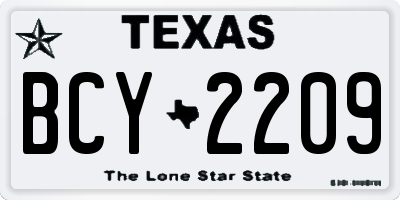 TX license plate BCY2209
