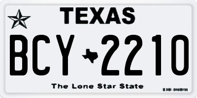 TX license plate BCY2210