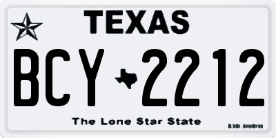 TX license plate BCY2212