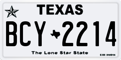 TX license plate BCY2214