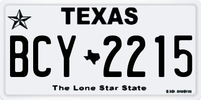 TX license plate BCY2215