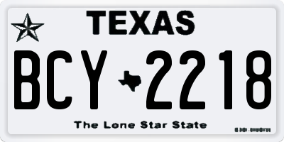 TX license plate BCY2218