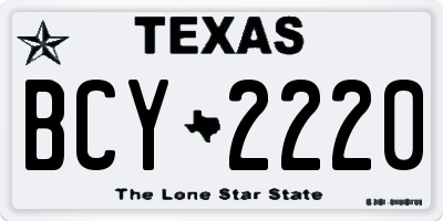 TX license plate BCY2220