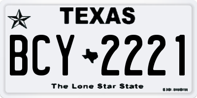 TX license plate BCY2221