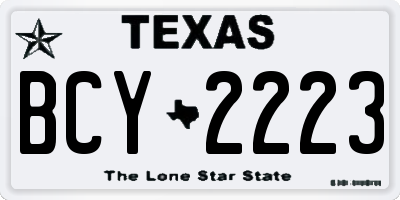 TX license plate BCY2223
