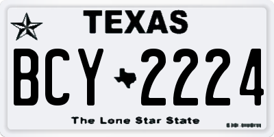 TX license plate BCY2224