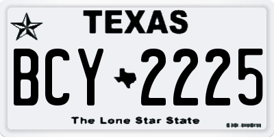 TX license plate BCY2225