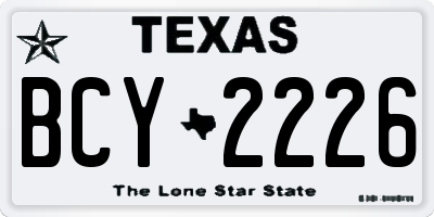 TX license plate BCY2226
